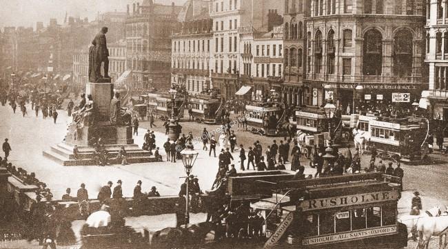Horse drawn trams circa 1900 Piccadilly