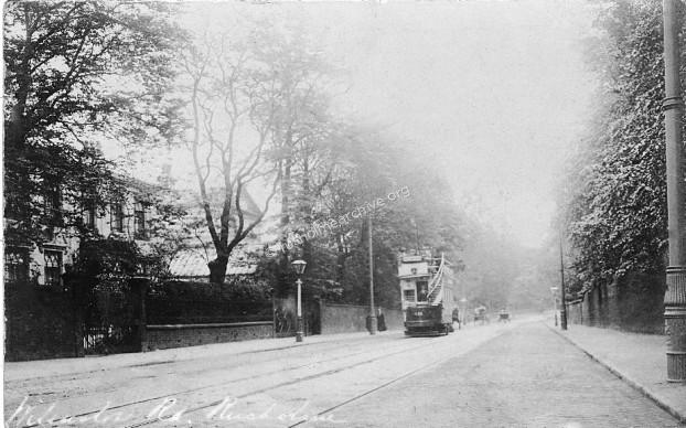 Wilmslow Road 1906, Platt Abbey on left