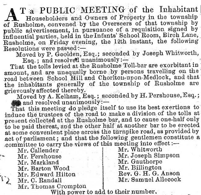 Turnpike Trust meeting 1852